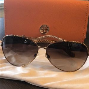 Tory Burch Brown SnakeskinSunglasses
